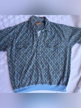 Vintage Duke Hanband Banded Men’s Polo Short Sleeve Hawaiian Shirt Palms X-Large